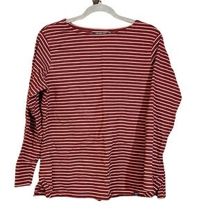 Regatta Striped Long Sleeve Top Maroon & Light Pink | Women’s L